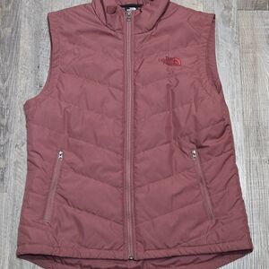 The North Face Pink Quilted Logo Vest